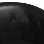 vidaXL Fauteuil club noir en similicuir Fauteuil d'appoint rond et robuste