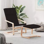 vidaXL Chaise Fauteuil Fauteuil d'appoint Meuble de salon avec repose-pieds Tissu - Noir