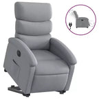 vidaXL Electric Power Lift Recliner Chair, Light Gray Fabric - Armchair with Motorized Adjustment for Elderly, Spacious Seat