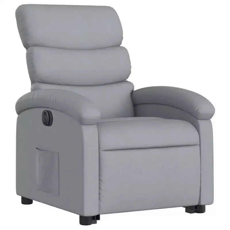 vidaXL Fauteuil inclinable électrique releveur, Tissu gris clair - Fauteuil avec réglage motorisé pour personnes âgées, Assise spacieuse