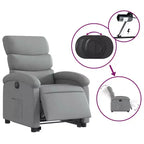 vidaXL Fauteuil inclinable électrique releveur, Tissu gris clair - Fauteuil avec réglage motorisé pour personnes âgées, Assise spacieuse