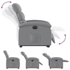 vidaXL Fauteuil inclinable électrique releveur, Tissu gris clair - Fauteuil avec réglage motorisé pour personnes âgées, Assise spacieuse