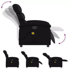 vidaXL Fauteuil de massage inclinable - Cuir synthétique noir Fauteuil inclinable manuel avec vibration, poche latérale et confort réglable