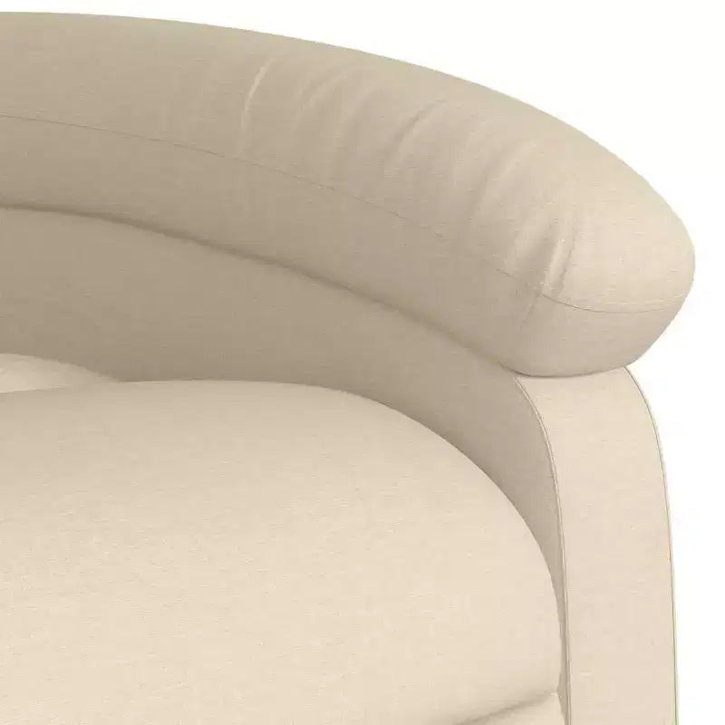vidaXL Fauteuil inclinable de massage électrique - Fonction Power Lift, massage vibrant, tissu crème, repose-pieds motorisé, dossier motorisé