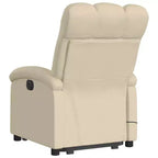 vidaXL Fauteuil inclinable de massage électrique - Fonction Power Lift, massage vibrant, tissu crème, repose-pieds motorisé, dossier motorisé