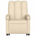 vidaXL Fauteuil inclinable de massage électrique - Fonction Power Lift, massage vibrant, tissu crème, repose-pieds motorisé, dossier motorisé