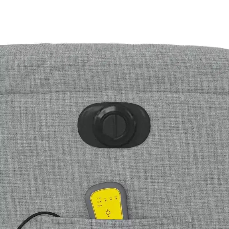 vidaXL Fauteuil de massage électrique Gris clair, Fauteuil inclinable avec massage vibrant, Poche latérale, Confort en tissu
