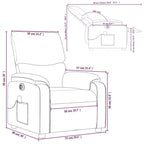 vidaXL Fauteuil de massage électrique Gris clair, Fauteuil inclinable avec massage vibrant, Poche latérale, Confort en tissu