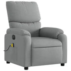 vidaXL Fauteuil de massage électrique Gris clair, Fauteuil inclinable avec massage vibrant, Poche latérale, Confort en tissu