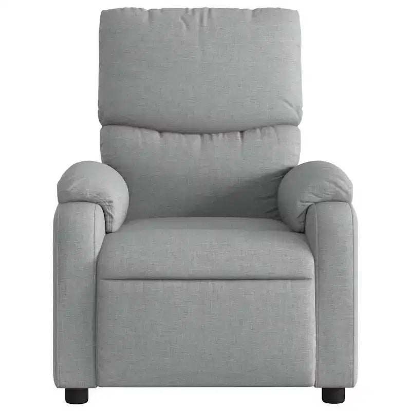 vidaXL Fauteuil de massage électrique Gris clair, Fauteuil inclinable avec massage vibrant, Poche latérale, Confort en tissu