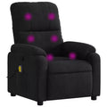 vidaXL Black Microfiber Fabric Massage Recliner Chair - 6-Vibration Push Manual Recliner with Side Pocket for Living Room