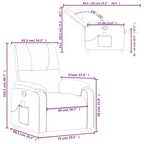 vidaXL Fauteuil inclinable de massage en tissu microfibre noir - Inclinable manuel à 6 vibrations avec poche latérale pour salon