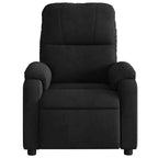 vidaXL Fauteuil inclinable de massage en tissu microfibre noir - Inclinable manuel à 6 vibrations avec poche latérale pour salon