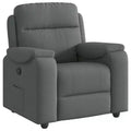vidaXL Recliner Chair in Dark Gray Fabric - Manual Armchair with Side Pocket for Living Room/Lounge