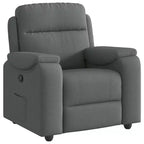 vidaXL Recliner Chair in Dark Gray Fabric - Manual Armchair with Side Pocket for Living Room/Lounge