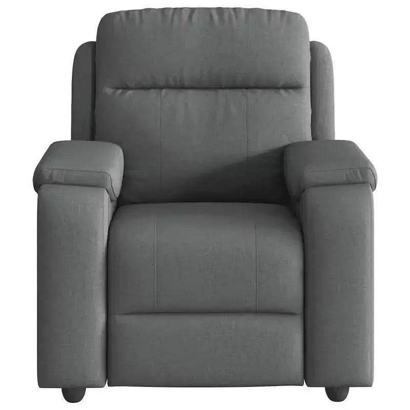 vidaXL Fauteuil inclinable en tissu gris foncé - Fauteuil manuel avec poche latérale pour salon/séjour