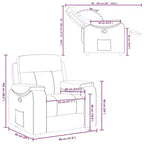 vidaXL Fauteuil inclinable en tissu gris foncé - Fauteuil manuel avec poche latérale pour salon/séjour