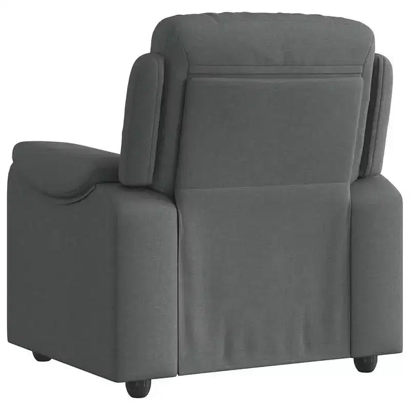 vidaXL Fauteuil inclinable en tissu gris foncé - Fauteuil manuel avec poche latérale pour salon/séjour