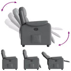 vidaXL Fauteuil inclinable en tissu gris foncé - Fauteuil manuel avec poche latérale pour salon/séjour