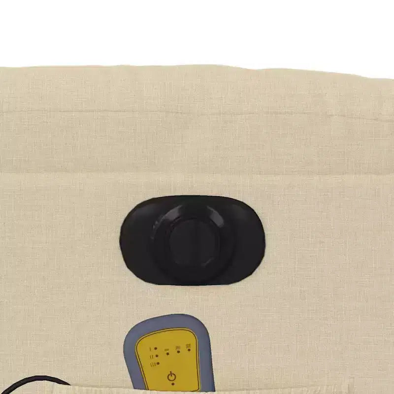 vidaXL Fauteuil inclinable de massage électrique - Tissu crème avec dossier/repose-pieds à réglage automatique, massage par vibrations, porte-gobelets pour un confort home cinéma