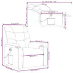 vidaXL Fauteuil inclinable de massage électrique - Tissu crème avec dossier/repose-pieds à réglage automatique, massage par vibrations, porte-gobelets pour un confort home cinéma