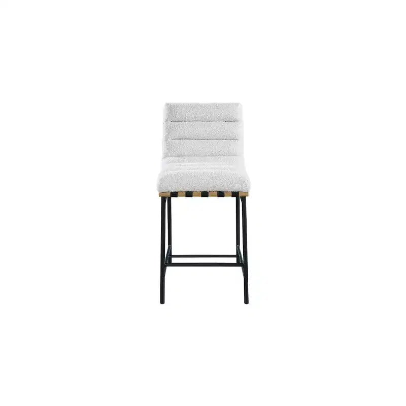 Tabouret de comptoir en tissu bouclé crème Burke Meridian Furniture