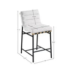 Tabouret de comptoir en tissu bouclé crème Burke Meridian Furniture