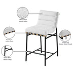 Tabouret de comptoir en tissu bouclé crème Burke Meridian Furniture