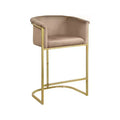 Meridian Furniture,Donatella Beige Velvet Stool