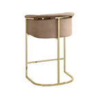 Meridian Furniture, Tabouret en velours beige Donatella