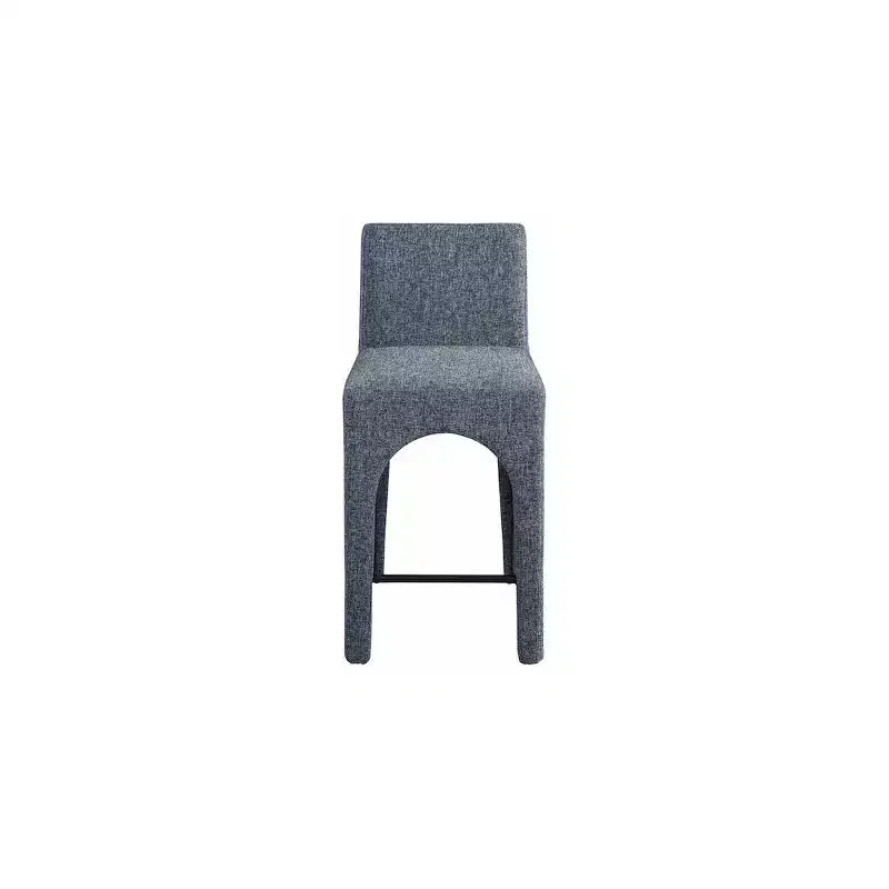 Tabouret en Tissu Texturé Lin Bleu Gramercy Meridian Furniture
