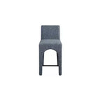 Tabouret en Tissu Texturé Lin Bleu Gramercy Meridian Furniture
