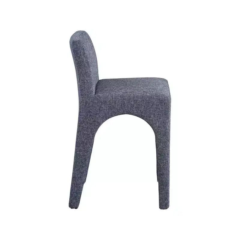 Tabouret en Tissu Texturé Lin Bleu Gramercy Meridian Furniture