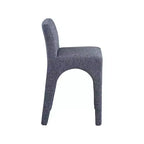 Tabouret en Tissu Texturé Lin Bleu Gramercy Meridian Furniture