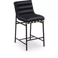 Meridian Furniture,Burke Black Vegan Leather Counter Stool