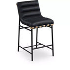 Meridian Furniture,Burke Black Vegan Leather Counter Stool