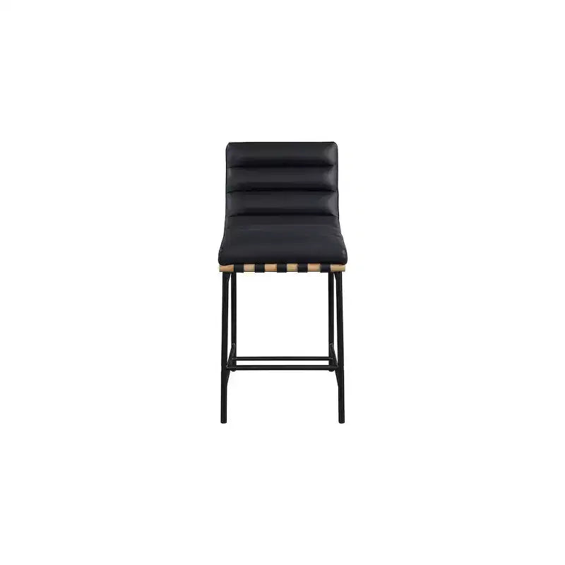 Meridian Furniture, Tabouret de comptoir Burke en cuir vegan noir