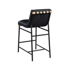 Meridian Furniture, Tabouret de comptoir Burke en cuir vegan noir