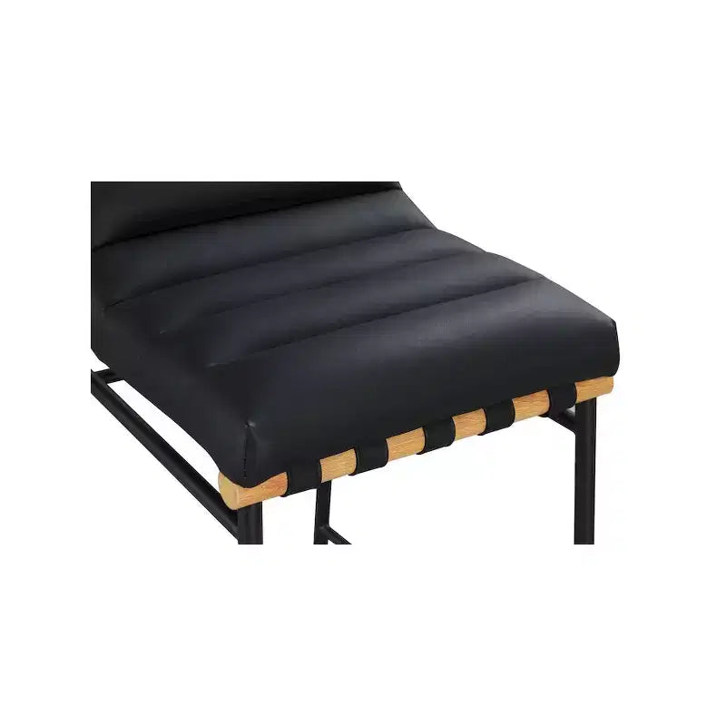 Meridian Furniture, Tabouret de comptoir Burke en cuir vegan noir