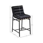 Meridian Furniture, Tabouret de comptoir Burke en cuir vegan noir