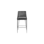 Meridian Furniture, tabouret Karina en velours gris, lot de 2