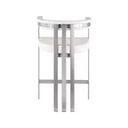 Meridian Furniture, Tabouret de comptoir en cuir végétalien Marcello crème, Ensemble de 2