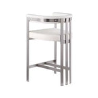 Meridian Furniture, Tabouret de comptoir en cuir végétalien Marcello crème, Ensemble de 2