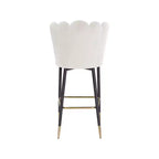Meridian Furniture, Tabouret Lily en Velours Crème, Lot de 2