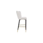 Meridian Furniture, Tabouret Lily en Velours Crème, Lot de 2