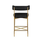 Meridian Furniture, Tabouret Rivage noir en tissu texturé durable, lot de 2