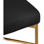 Meridian Furniture, Tabouret Rivage noir en tissu texturé durable, lot de 2