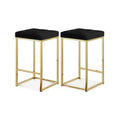 Meridian Furniture,Nicola Black Velvet Stool, Set of 2