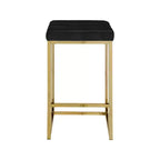 Meridian Furniture, Tabouret Nicola en velours noir, Lot de 2