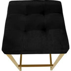 Meridian Furniture, Tabouret Nicola en velours noir, Lot de 2